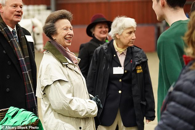 A clip from her appearance at Wormwood Scrubs Pony Centre showed the Princess Royal addressing gathered reporters before the cake-cutting ceremony as Anne issued a humorous instruction