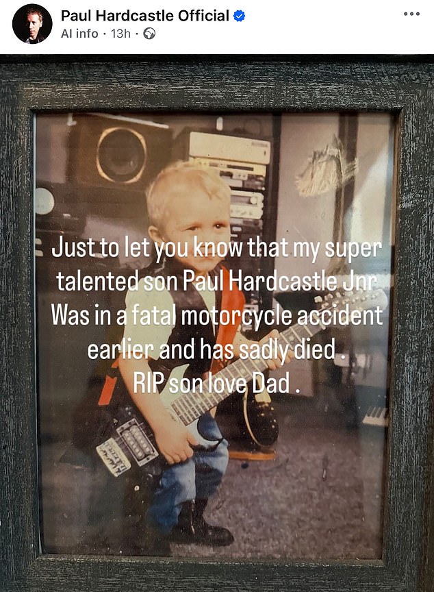 Paul, 68, shared ths tragic news with a heartbreaking Instagram post on Monday night alongside a childhood photo of his son