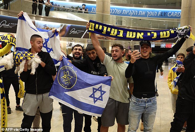 Fans of Maccabi Tel Aviv (pictured) were banned from their Europa League fixture after a recommendation by West Midlands Police