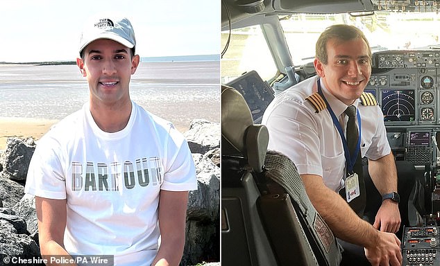 Senior First Officer Jamie Fernandes, 24, left, and Captain Matthew Greenhalgh, 28, were passengers in a taxi when it was in a collision with two lorries.