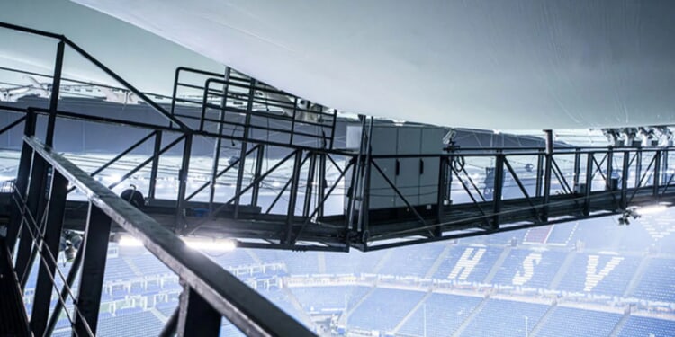 Former European champions' clash postponed due to bulge in stadium roof as engineers are forced to intervene