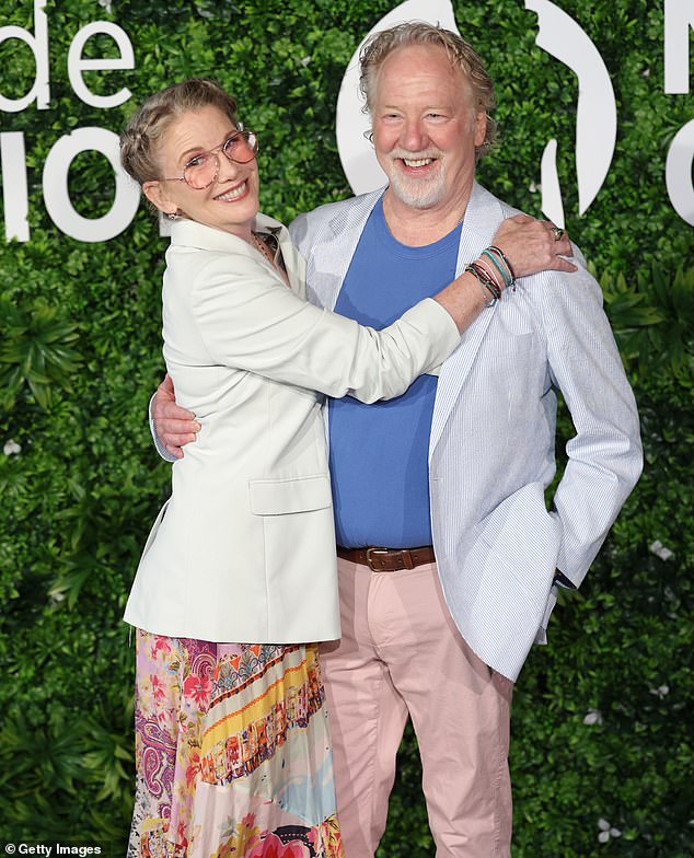 Now Gilbert has leapt to her husband's defense, saying she is 'standing by him' in a new statement - pictured June 2023