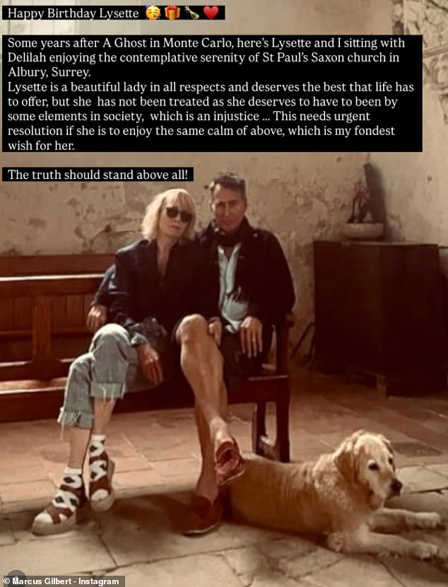 Standing up for Lysette in an Instagram post in September, Marcus penned: 'Lysette is a beautiful lady in all respects and deserves the best that life has to offer, but she has not been treated as she deserves to have to been by some elements in society, which is an injustice...'