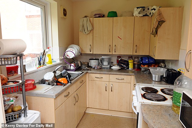 Residents of the retirement complex in Reading, Berkshire, have complained constantly of 'excess noise' and 'anti-social behaviour' from the family (Pictured: the flat Haque and his family have been living in)