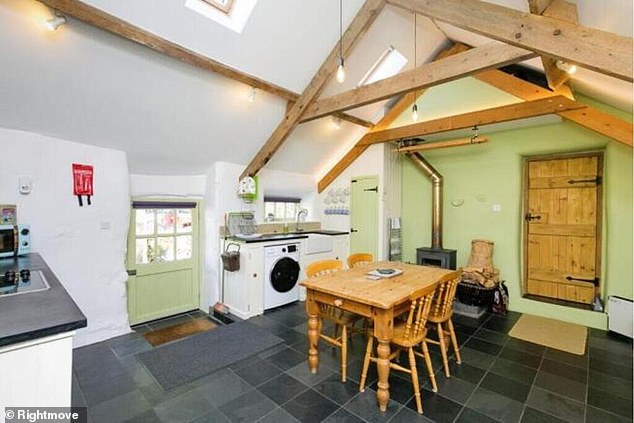 The kitchen area in the barn conversion currently used as a holiday let