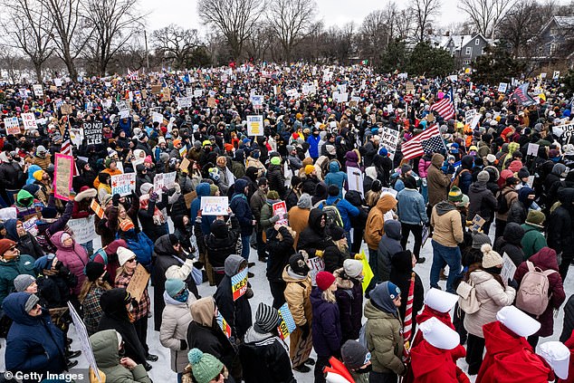 In Minneapolis, where Good was killed, thousands marched from Powderhorn Park to Lake Street, chanting her name through immigrant neighborhoods