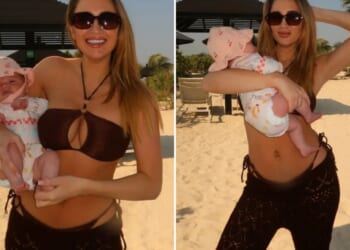 Georgia Harrison hits back at trolls after they accuse her of ‘airbrushing’ stomach 2 months after giving birth