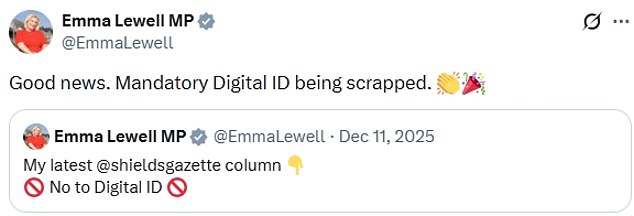 Emma Lewell also openly celebrated the government's climbdown