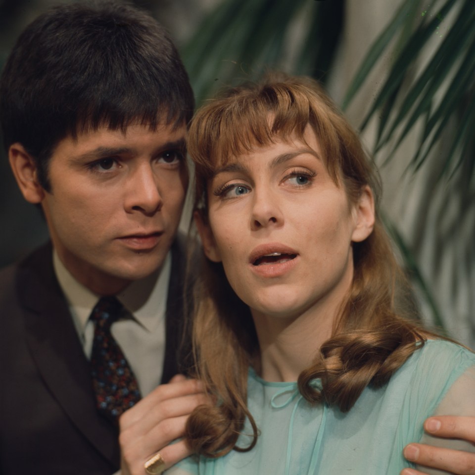 Singer Cliff Richard with actress Marian Diamond on the set of the television series 'Playhouse - A Matter Of Diamonds'.