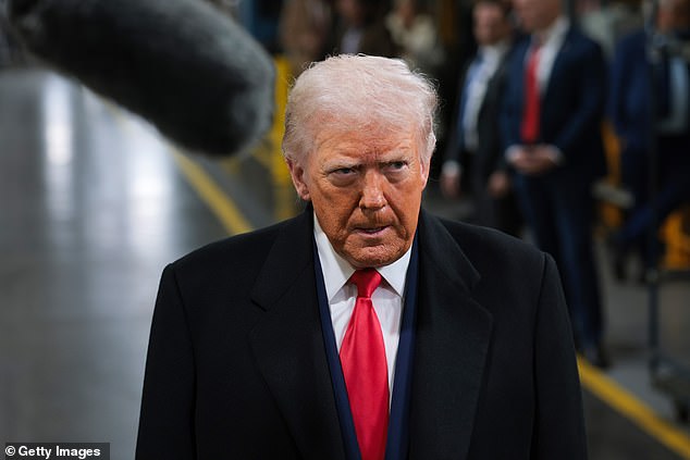 President Donald Trump tours the assembly line at the Ford River Rouge Complex on Tuesday