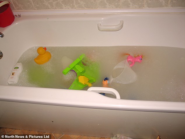 The bath from which the convicted paedophile snatched the six-year-old girl