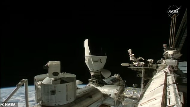 The SpaceX Dragon capsule (Pictured) which carried Crew-11 was docked at the ISS since August 2025