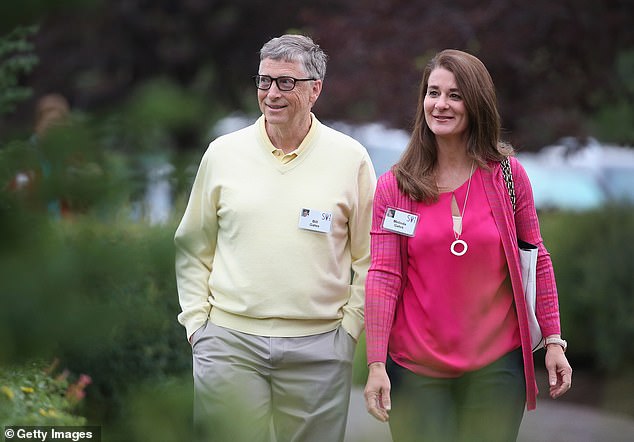 Bill and Melinda Gates pictured together in Sun Valley, Utah, in 2015. The couple split six years later with Bill recently donating another $8billion to his wife's foundation