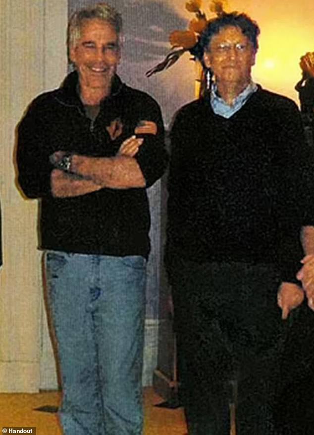 Gates' friendship with the pedophile was thrust back into the spotlightin December after he was seen in a photograph with Epstein in a tranche of evidence from the pedophile's estate