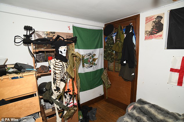 The bedroom in the home in Northumberland of a 16-year-old boy accused of plotting a terror attack on local synagogues