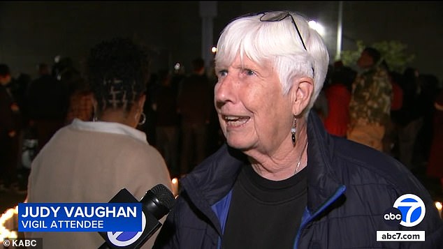 Judy Vaughan, an 80-year-old attendee at Porter Jr's vigil, said she wanted to pay her respects because 'his life was valuable, his life mattered'