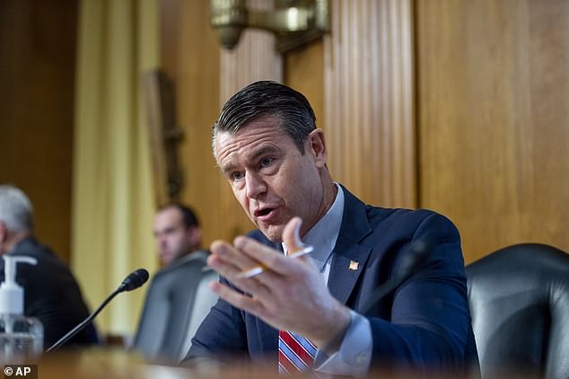 Sen. Todd Young, R-Ind., speaks during a Senate Finance Committee hearing on the nomination of Chris Magnus to be the next U.S. Customs and Border Protection commissioner, Tuesday, Oct. 19, 2021 on Capitol Hill in Washington