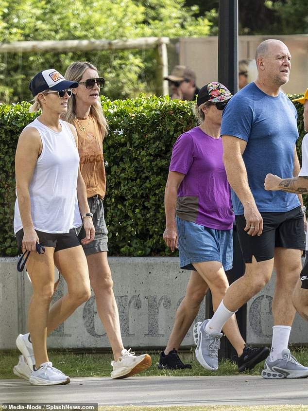 The couple, parents to Mia Grace, Lena Elizabeth and Lucas Philip, pictured at Broadbeach on the Gold Coast; both Zara and Mike enjoy lucrative collaborations with big name brands