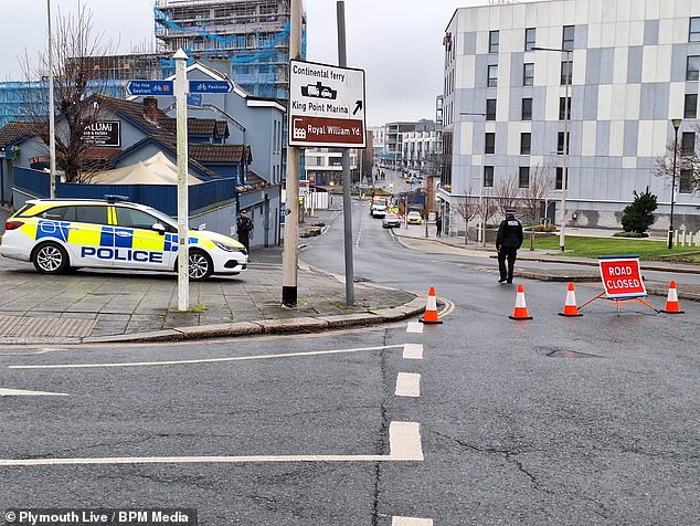 Members of the public were urged to avoid the Millbay area as residents were evacuated