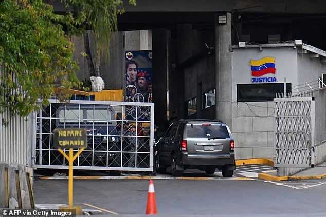 The entrance of the El Helicoide -a facility and prison owned by the Venezuelan government and used for both regular and political prisoners of the Bolivarian National Intelligence Service (SEBIN)- is pictured in Caracas on January 9, 2026