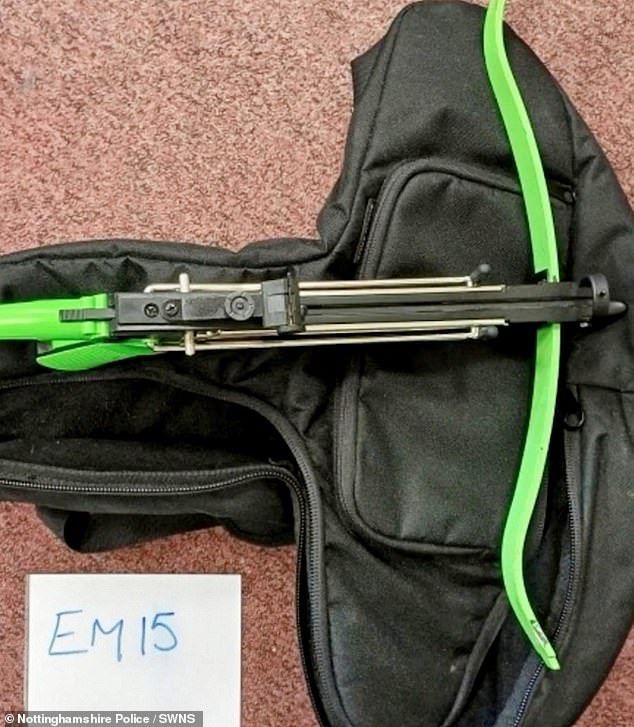 The cross bow seized by police during the investigation into the drugs cartel