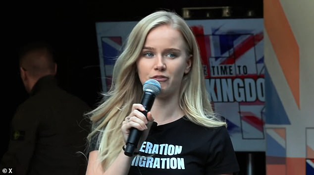 Eva Vlaardingerbroek spoke at the 'Unite The Kingdom' rally in London last September
