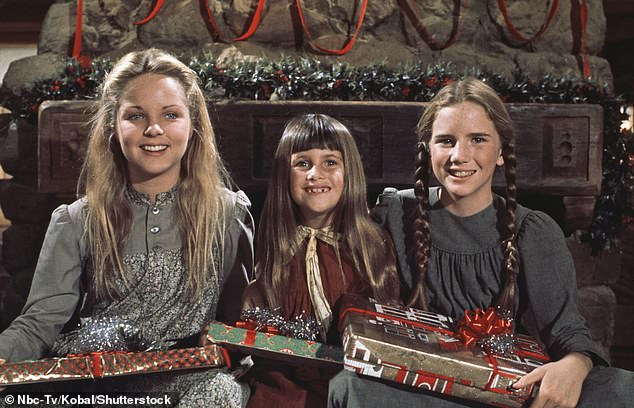 Gilbert seen far right with Melissa Sue Anderson, far left, and Lindsay Greenbush, center, on Little House On The Prairie