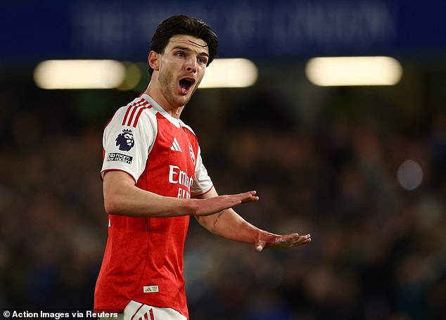 Rice boiled over during an intense clash at Stamford Bridge, which Arsenal won 3-2