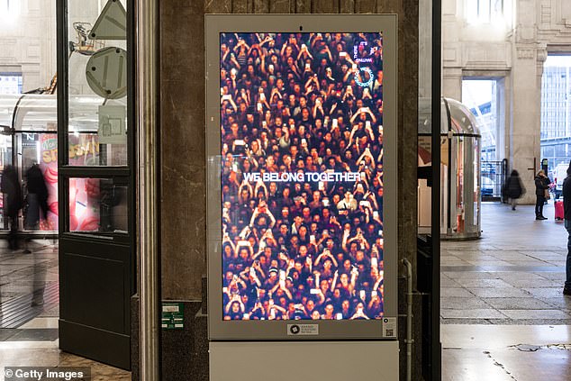 The imagery and phrases on these posters match the ending line and crowd shots from Harry’s Forever, Forever video - so fans quickly linked the two (pictured Milan)