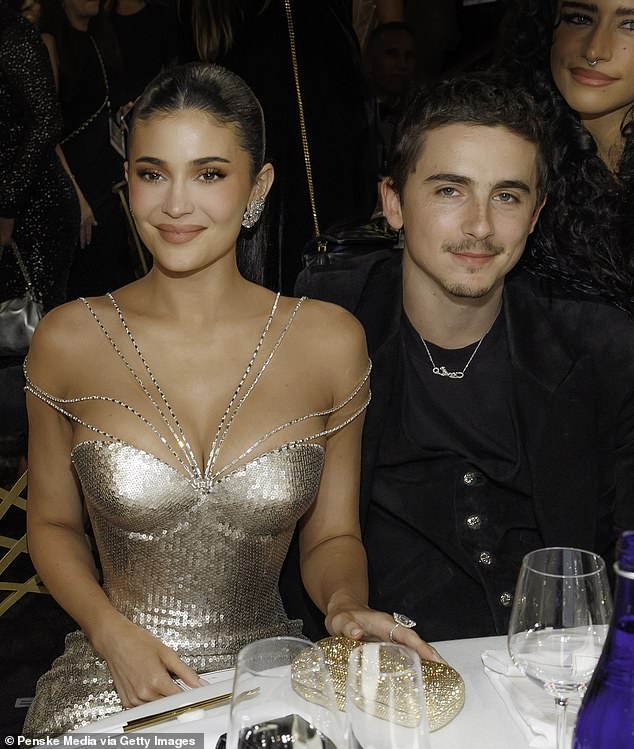 It's a good bet that Chalamet's girlfriend Kylie Jenner will sit with him at the upcoming Oscars if he is nominated; the couple is pictured at the Golden Globrs