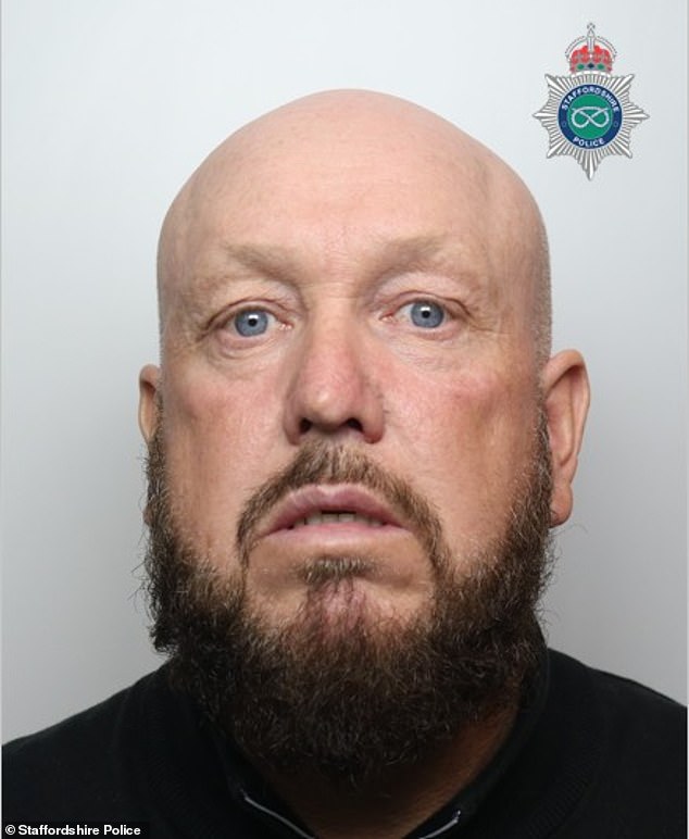 McDonald, now 52, in his mugshot issued by Staffordshire police this week after he was jailed
