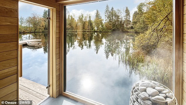 There are many parts of the house that look out towards the breathtaking views of the lake
