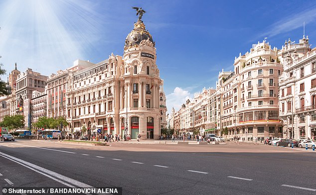 In second place is Madrid, with flights costing £101, on average