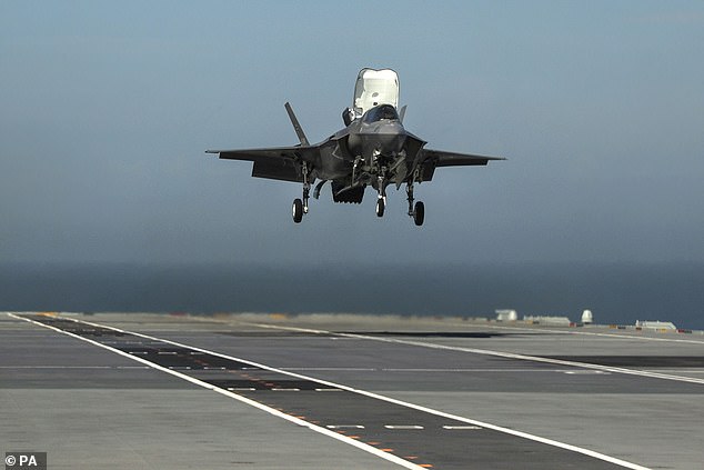 The claimants' lawyers say they should have been ordered to stay inside or in another safe place when the Mach 1.6 (1,220mph) single-seat fighter came in to land (file picture)