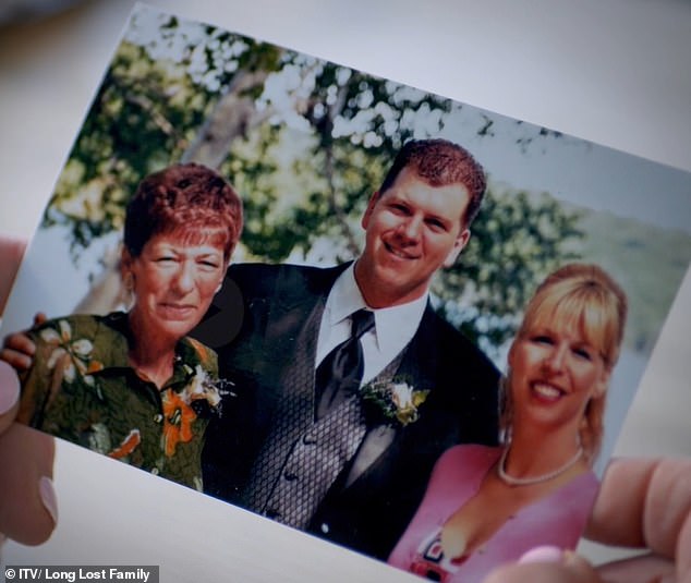Pictured from left to right: Katherine's late birth mother Adriane and her son and daughter, Kirk and Lisa, who are based in Canada