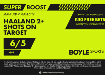Get £40 free bets, plus 6/5 Erling Haaland odds boost with BOYLE Sports