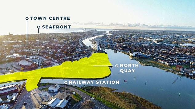 The North Quay project proposes new retail space, a cinema, resident apartments and a 120-room hotel in the North Quay area