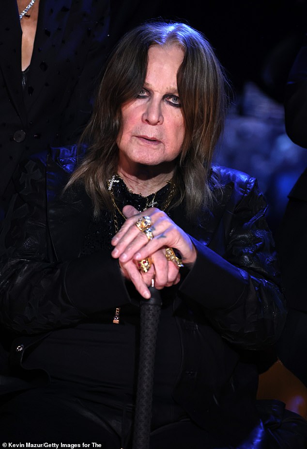 The Pink Floyd co-founder, 82, sparked criticism last year when he said he didn't like Black Sabbath and claimed Ozzy was in a 'state' for most of his life (Ozzy seen in 2024)