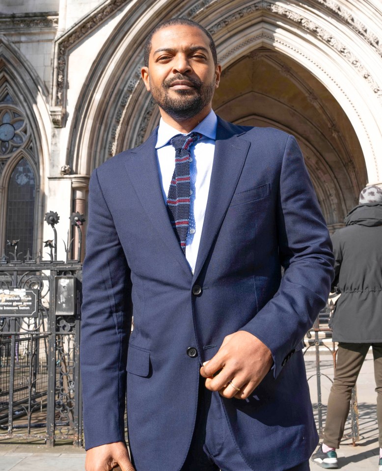Noel Clarke outside the High Court for his libel trial against The Guardian newspaper.