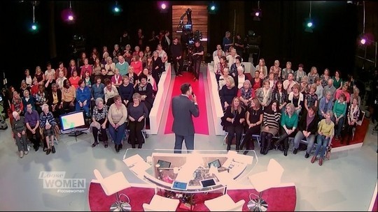 A man addressing the audience of the Loose Women TV show.