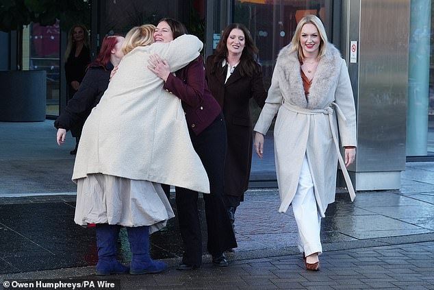 The Darlington nurses celebrate following the landmark tribunal ruling. The explosive ruling ripped apart County Durham and Darlington NHS Foundation Trust's trans policy, with the trust being accused of breaching the nurses' human rights