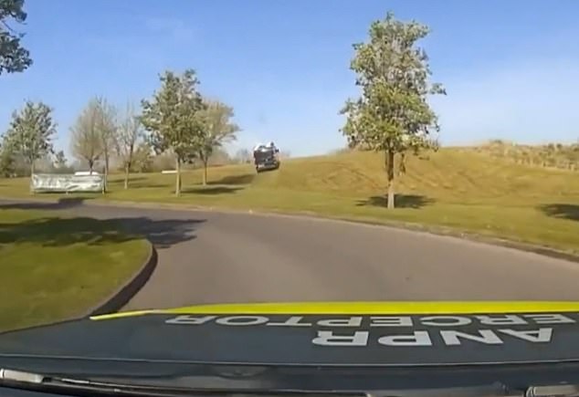 Footage then shows the van travelling up towards Aston Wood Golf Club where Suzanne was playing golf