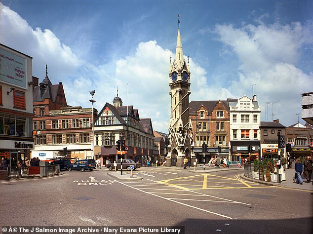 The city's Clock Tower in 1975. Leicester has seen its demographics change significantly since