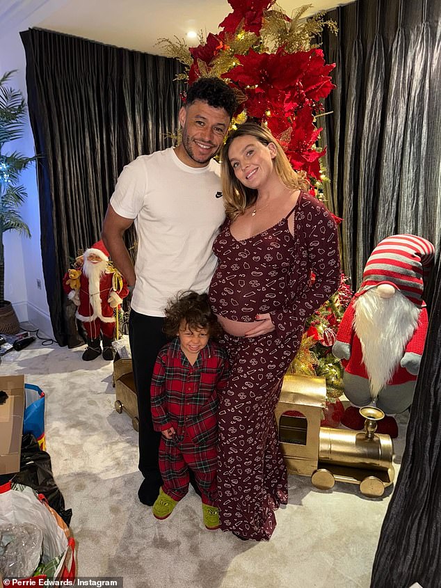 The singer and the footballer, also 32 - who got engaged in 2022 after five years of dating - are already the proud parents to four-year-old son Axel (seen together at Christmas)