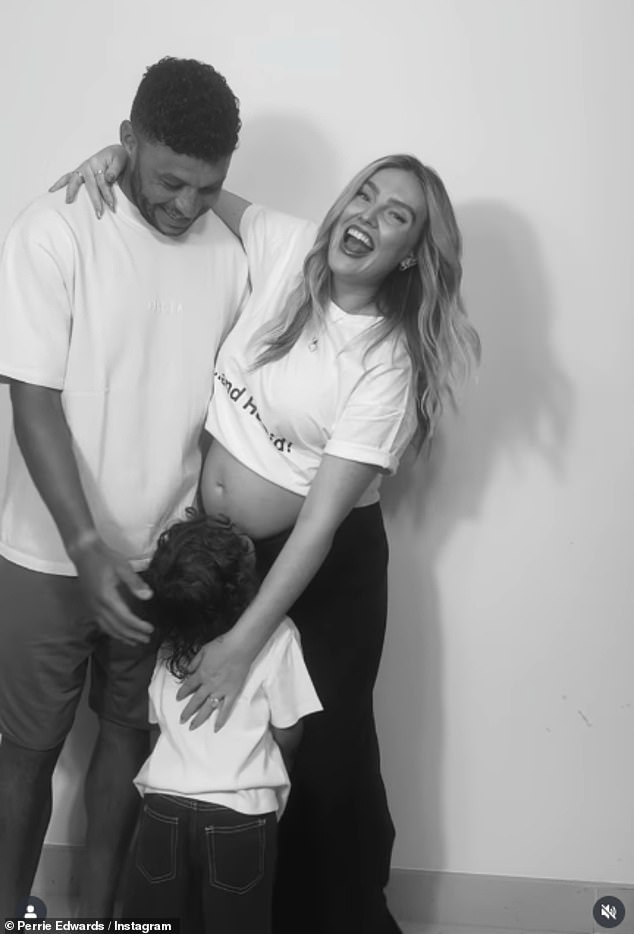 The couple announced they were expecting their second child together in September with an adorable black-and-white video of Axel kissing her blossoming bump
