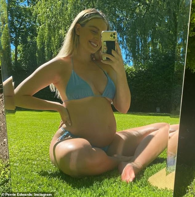 A year after giving to Axel, she discovered she was pregnant again, but tragically lost her baby at 24 weeks, calling it 'the worst day of my life' (pictured while pregnant with Axel)