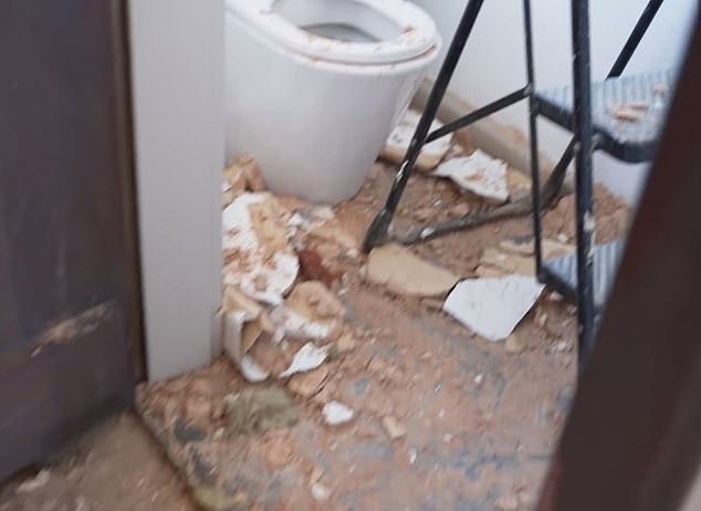 Another Mucky Mansion shot during the Channel 4 documentary showed the shocking state  of a toilet