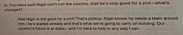 Mr Jenrick also suggested his response to any questions about jumping ship to save his career should be: 'Last time I checked I was top of the brilliant Conservative Home Shadow Cabinet league table, so I seemed to be doing alright!'