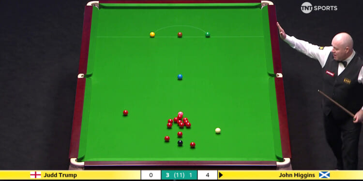 'Calm down, pal' - John Higgins interrupts Masters semi-final with Judd Trump to silence supporter as ref intervenes too
