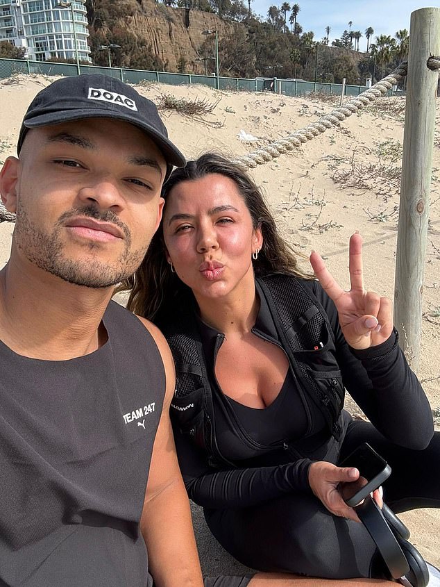 Bartlett with his yoga instructor fiancee Melanie Lopes - who he has described as 'an angel that fell from the sky'